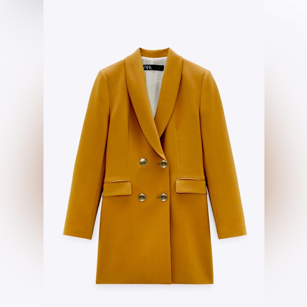 Zara  camel blazer long with gold buttons. Never worn. Classic riding ja…